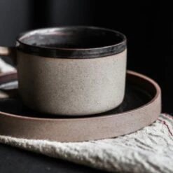 House Of Husk® Keramieke Kop En Schotel Set - Koffiekopjes - Theemokken - Koffiemokken - 250 Ml - Bruin Aardewerk -Keukenbenodigdheden Winkel 1200x1200 682