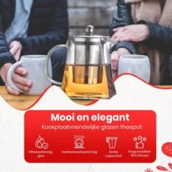 Procidi® Glazen Theepot Met Filter - Theekan Met Infuser - Dubbelwandig Borosilicaat Glas - Thee Thermoskan - Koffiekan 950 ML - Teapot -Keukenbenodigdheden Winkel 1200x1200 732
