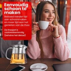 Procidi® Glazen Theepot Met Filter - Theekan Met Infuser - Dubbelwandig Borosilicaat Glas - Thee Thermoskan - Koffiekan 950 ML - Teapot -Keukenbenodigdheden Winkel 1200x1200 733