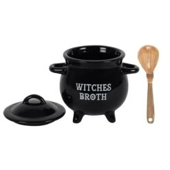 Something Different Soepkom Witches Broth Cauldron With Broom Spoon Zwart -Keukenbenodigdheden Winkel 1200x1200 834