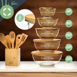 Klarstein Glazen Serveerschaal Met Bamboe Deksel - Afwasmachinebestendig - Veelzijdig Inzetbaar -Keukenbenodigdheden Winkel 1200x1200 874