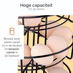 Goliving Eierrek - Eierhouder - Eiermand - Eieren Bewaren - Draaibaar - Ruimtebesparend - RVS - Zwart -Keukenbenodigdheden Winkel 1200x1200 882