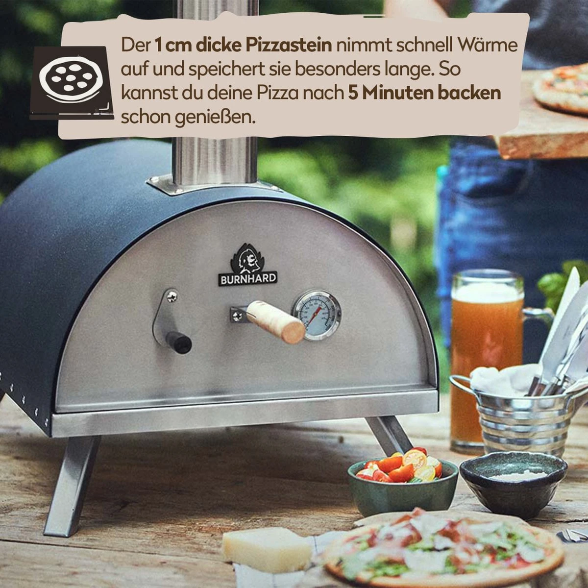 Burnhard Pizzaoven Voor Buiten - Nero 10 Burnhard Pizzaoven Voor Buiten - Nero - Afbeelding 10