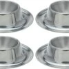 Merkloos 4x Stuks Eierdopjes Van RVS 8.5 X 2,5 Cm - Stapelbare Eierdopjes - Elk Weekend En Met Pasen