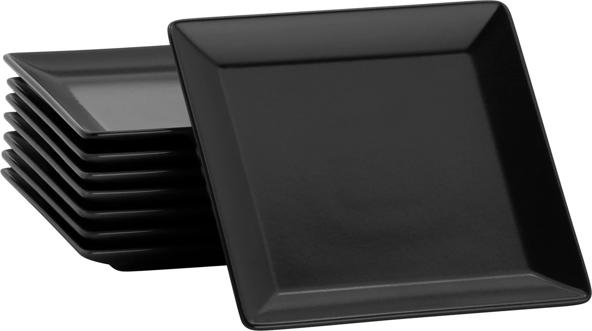 Lite-Body Hermes Gebaksbordjes - Set Van 8 Stuks - Ø16 Cm - Zwart Mat 1 Lite-Body Hermes Gebaksbordjes - Set Van 8 Stuks - Ø16 Cm - Zwart Mat