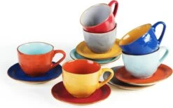 Vivi Oggi - Koffiekopjes Set Van 6 - Ø 9cm - Cappuccino - Kop En Schotel - 150 Ml - Italië -Keukenbenodigdheden Winkel 1200x746