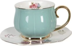 Clayre & Eef Kop En Schotel Set Van 6 250 Ml Meerkleurig Porselein Rond Bloemen Servies Cadeau Voor Haar Cappuccino -Keukenbenodigdheden Winkel 1200x776 2