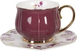 Clayre & Eef Kop En Schotel Set Van 6 250 Ml Meerkleurig Porselein Rond Bloemen Servies Cadeau Voor Haar Cappuccino -Keukenbenodigdheden Winkel 1200x792 1