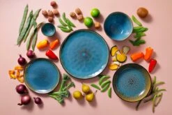 Palmer Bord Diep Lotus 21 Cm Zwart Turquoise Stoneware 2 Stuk(s) -Keukenbenodigdheden Winkel 1200x800 81