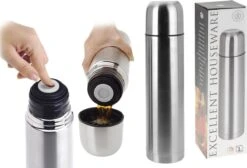 Excellent Houseware KOOPMAN Thermoskan Bullet 1 Liter RVS -Keukenbenodigdheden Winkel 1200x814