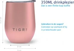 TIGR Cup - Drinkbeker - Thermosbeker - Koffie En Thee - 350ml - Rosé Goud -Keukenbenodigdheden Winkel 1200x833