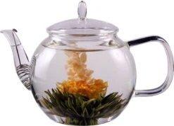 Feelino 1300 Ml Thee- En Koffiepot Met Zeef In Tuit En Glazen Deksel, Ideaal Voor 2 Personen, Special Edition Vaatwasmachinebestendig, Hittebestendig, Hoogwaardig Borosilicaatglas