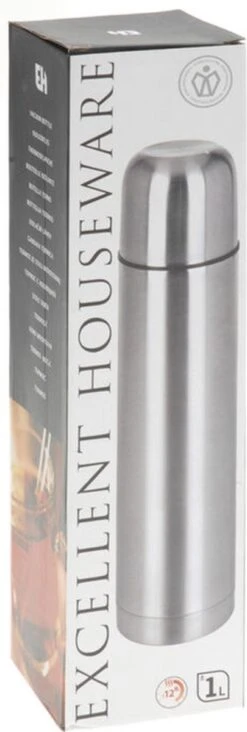 Excellent Houseware KOOPMAN Thermoskan Bullet 1 Liter RVS -Keukenbenodigdheden Winkel 405x1200