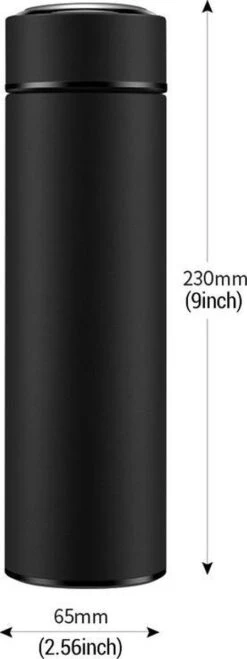 Thermosfles 500 Ml - Met Thee Filter - Mat Zwart -Keukenbenodigdheden Winkel 450x1200