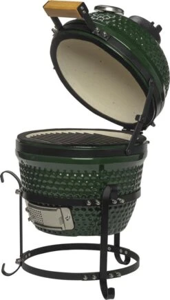Patton Kamado Keramische Houtskoolbarbecue - 13" - Grilloppervlak Ø 28 Cm - Inclusief Heatdeflector - Groen -Keukenbenodigdheden Winkel 682x1200 1